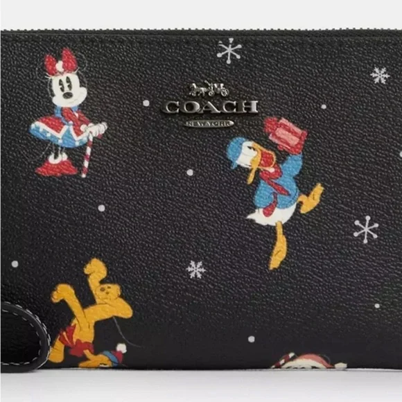 Coach X Disney Holiday Print Corner Zip Wristlet NWT - Picture 6 of 6